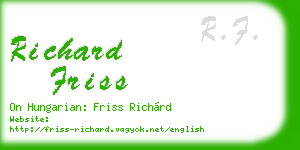 richard friss business card