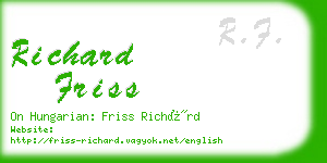 richard friss business card